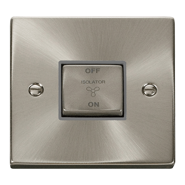 Click Deco 10A 3 Pole Fan Isolation Switch Grey Inserts VPxx520GY