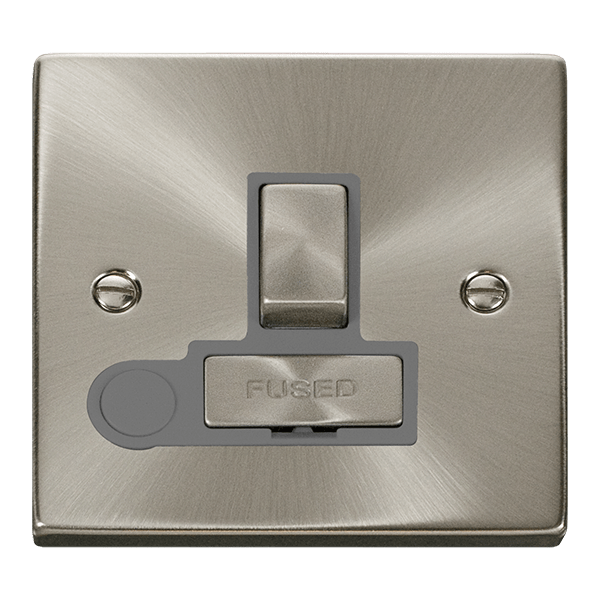 Click Deco 13A Switched Fused Spur Connection Unit with Flex Outlet Grey Inserts VPxx551GY