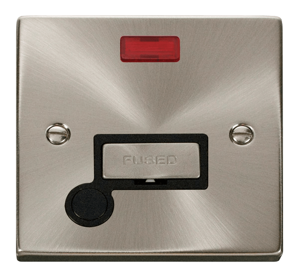 Click Deco 13A Fused Spur Connection Unit with Neon & Flex Outlet Black Inserts VPxx553BK