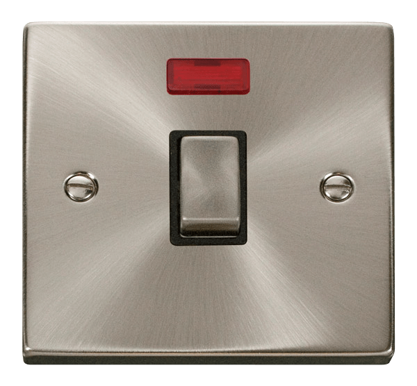 Click Deco 20A DP Switch with Neon Black Inserts VPxx723BK