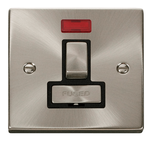 Click Deco 13A Switched Fused Spur Connection Unit with Neon Black Inserts VPxx752BK