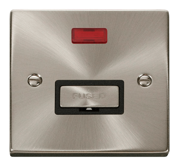 Click Deco 13A Fused Spur Connection Unit with Neon Black Inserts VPxx753BK