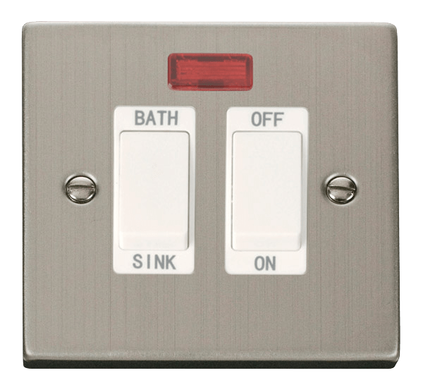 Click Deco 20A DP Sink Bath Switch with Neon White Inserts VPxx024WH
