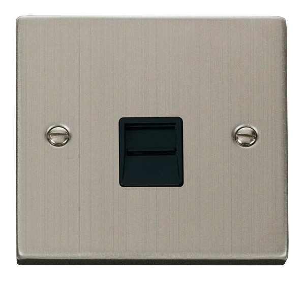 Click Deco Single Secondary Telephone Outlet Black Inserts VPxx125BK
