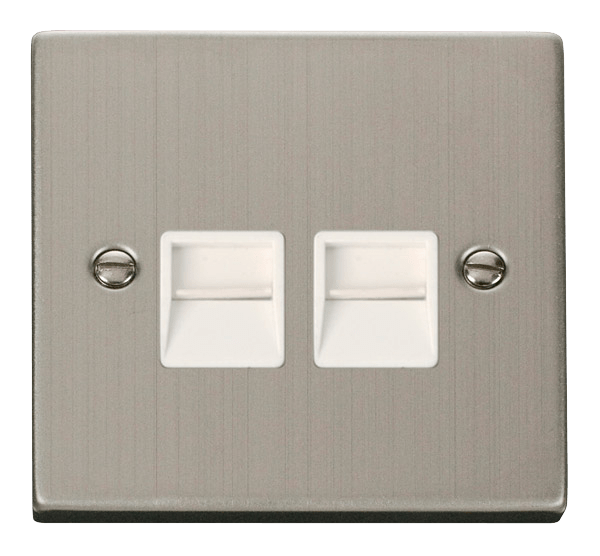 Click Deco Twin Master Telephone Outlet White Inserts VPxx121WH