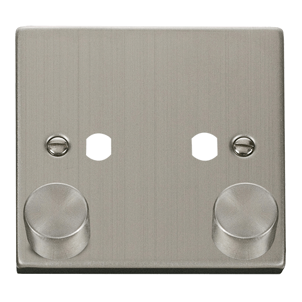 Click Deco 2 Gang Unfurnished Dimmer Plate & Knobs VPxx152PL