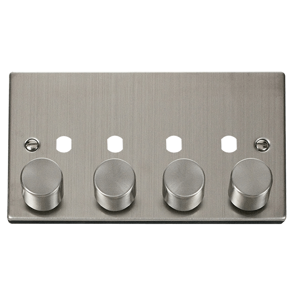 Click Deco 4 Gang Unfurnished Dimmer Plate & Knobs VPxx154PL