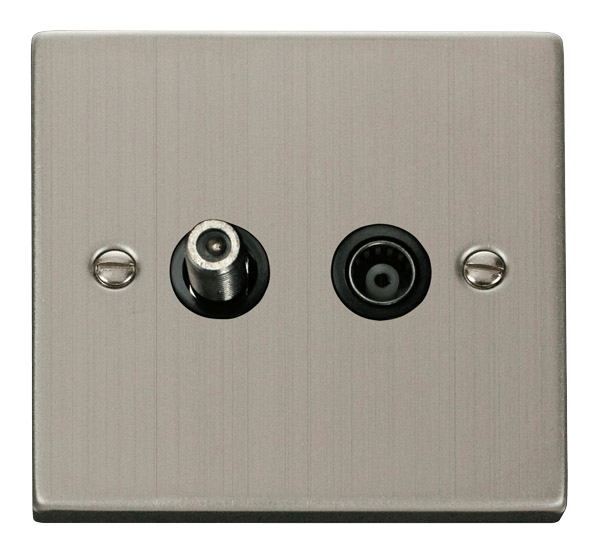 Click Deco Isolated Coaxial & Satellite Outlet Black Inserts VPxx157BK