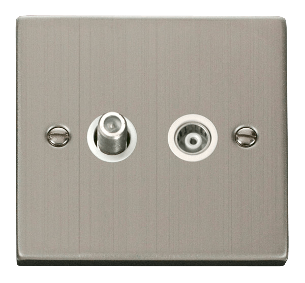 Click Deco Isolated Coaxial & Satellite Outlet White Inserts VPxx157WH