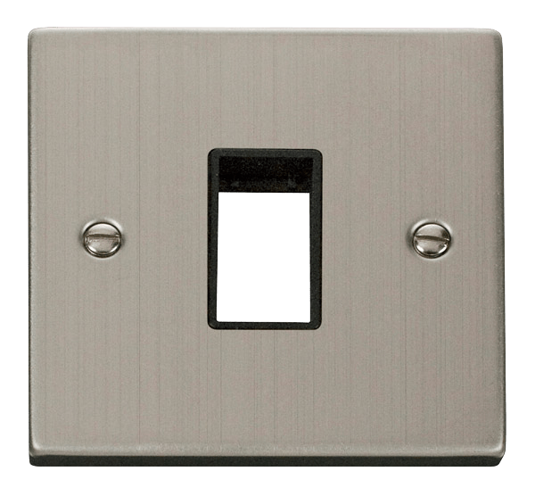 Click Deco MiniGrid 1 Gang Plate Single Aperture Black Inserts VPxx401BK