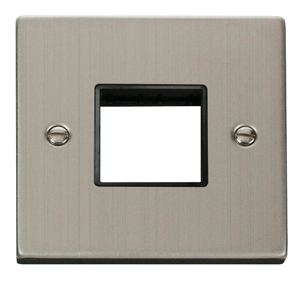 Click Deco MiniGrid 1 Gang Plate Twin Aperture Black Inserts VPxx402BK