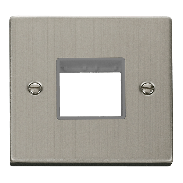 Click Deco MiniGrid 1 Gang Plate Twin Aperture Grey Inserts VPxx402GY