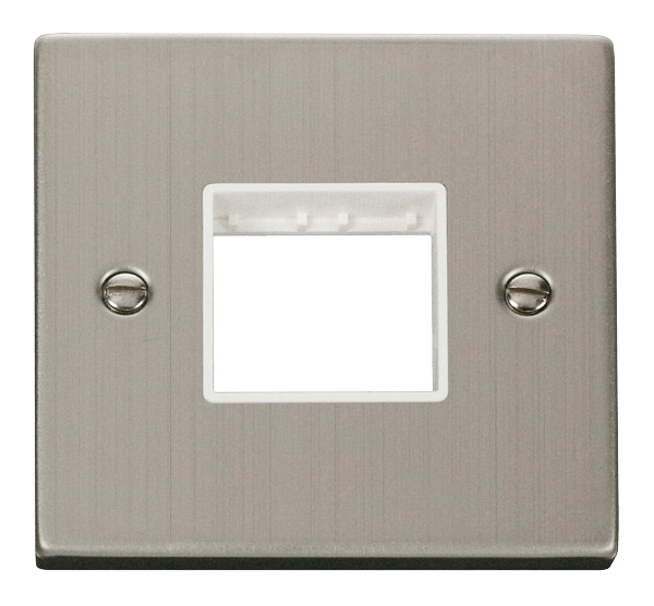Click Deco MiniGrid 1 Gang Plate Twin Aperture White Inserts VPxx402WH