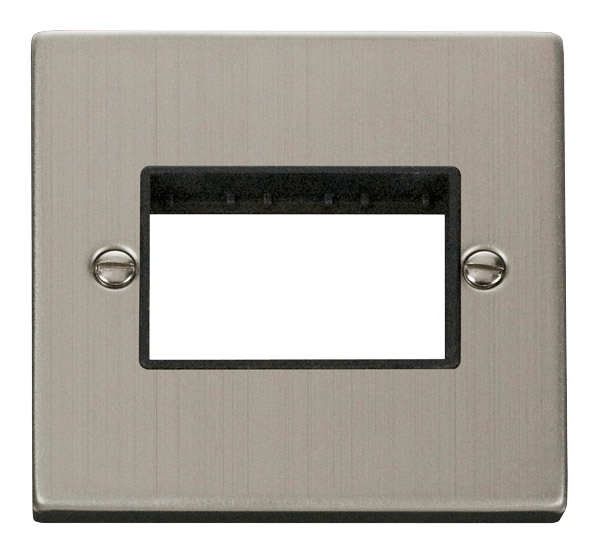 Click Deco MiniGrid 1 Gang Plate Triple Aperture Black Inserts VPxx403BK