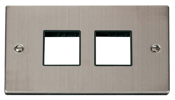 Click Deco MiniGrid 2 Gang Plate 2 x 2 Aperture Black Inserts VPxx404BK