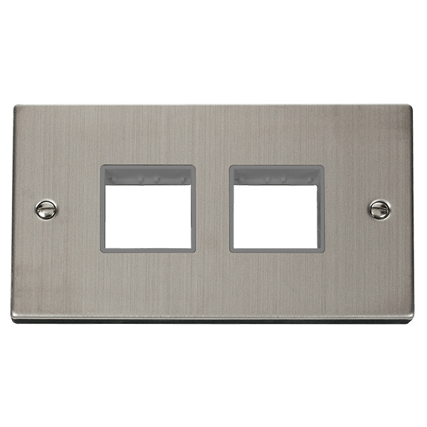 Click Deco MiniGrid 2 Gang Plate 2 x 2 Aperture Grey Inserts VPxx404GY
