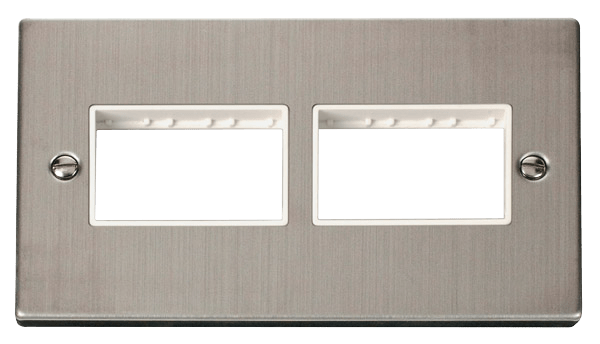 Click Deco MiniGrid 2 Gang Plate 3 x 3 Aperture White Inserts VPxx406WH