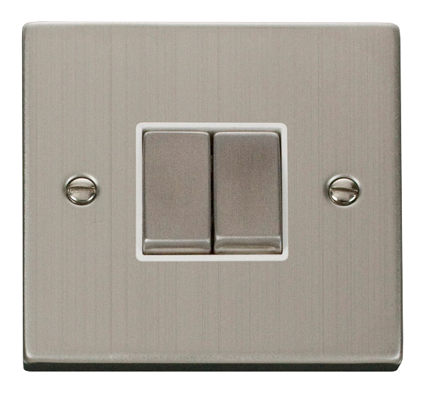 Click Deco 10AX 2 Gang 2 Way Switch White Inserts VPxx412WH