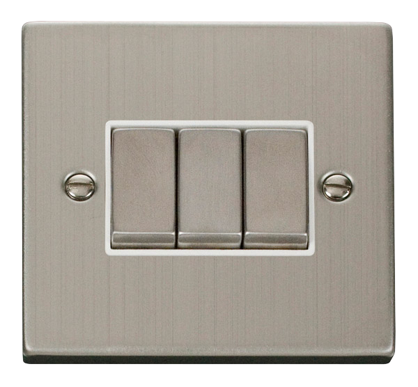 Click Deco 10AX 3 Gang 2 Way Switch White Inserts VPxx413WH