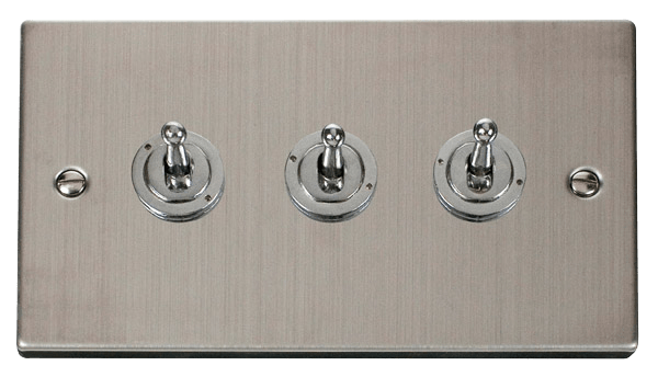 Click Deco 10AX 3 Gang 2 Way Toggle Switch VPxx423