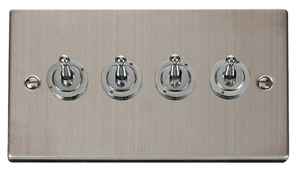 Click Deco 10AX 4 Gang 2 Way Toggle Switch VPxx424