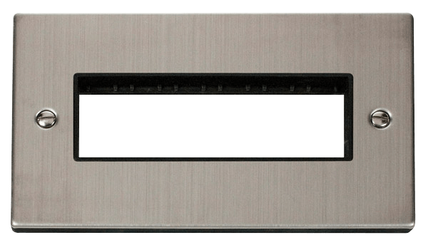 Click Deco MiniGrid 2 Gang Plate 6 In Line Aperture Black Inserts VPxx426BK