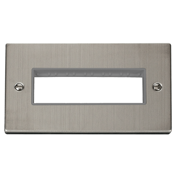 Click Deco MiniGrid 2 Gang Plate 6 In Line Aperture Grey Inserts VPxx426GY