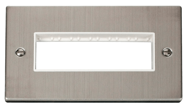 Click Deco MiniGrid 2 Gang Plate 6 In Line Aperture White Inserts VPxx426WH