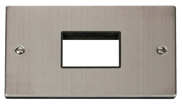 Click Deco MiniGrid 2 Gang Plate Triple Aperture Black Inserts VPxx432BK