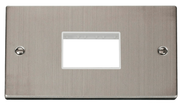 Click Deco MiniGrid 2 Gang Plate Triple Aperture White Inserts VPxx432WH