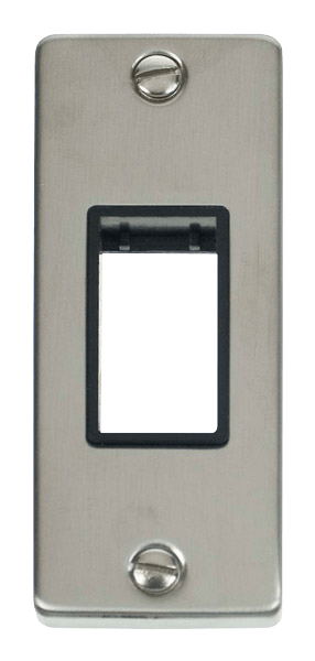 Click Deco MiniGrid 1 Gang Architrave Plate Single Aperture Black Inserts VPxx471BK