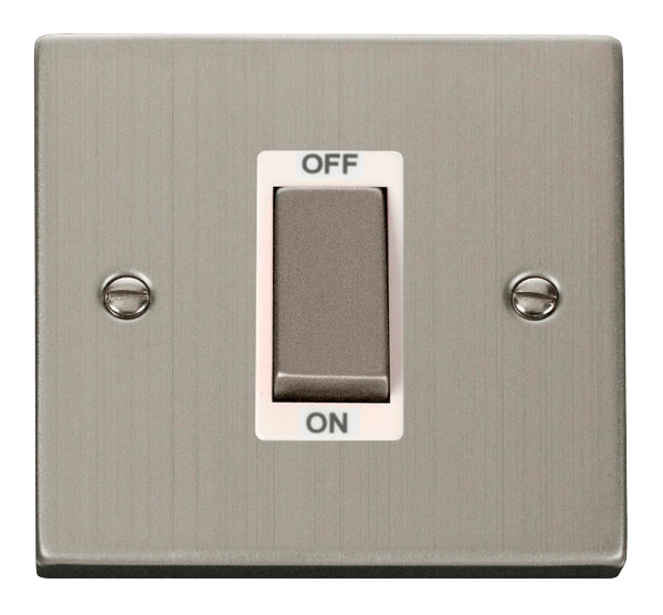 Click Deco 45A DP 1 Gang Switch White Inserts VPxx500WH