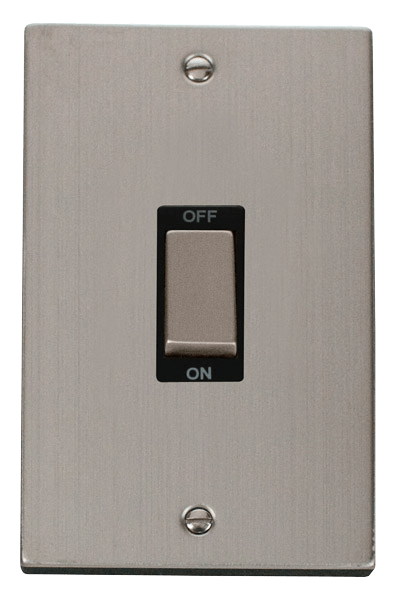 Click Deco 45A DP 2 Gang Switch Black Inserts VPxx502BK