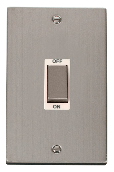 Click Deco 45A DP 2 Gang Switch White Inserts VPxx502WH