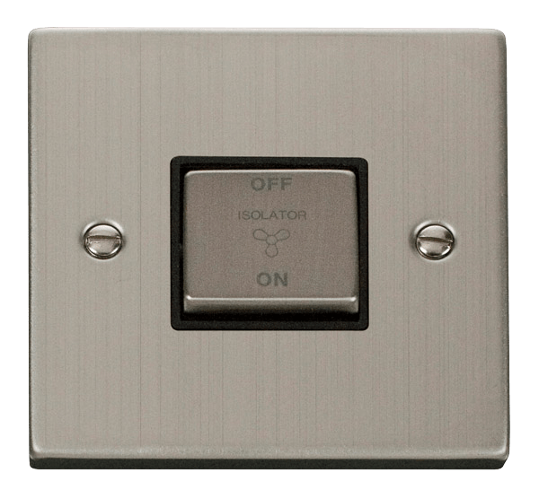 Click Deco 10A 3 Pole Fan Isolation Switch Black Inserts VPxx520BK
