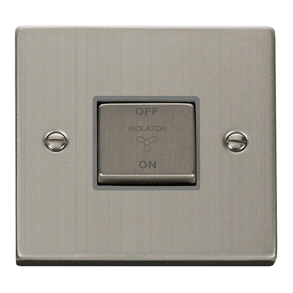 Click Deco 10A 3 Pole Fan Isolation Switch Grey Inserts VPxx520GY
