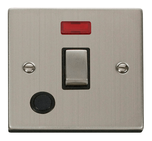 Click Deco 20A DP Switch with Neon & Flex Outlet Black Inserts VPxx523BK