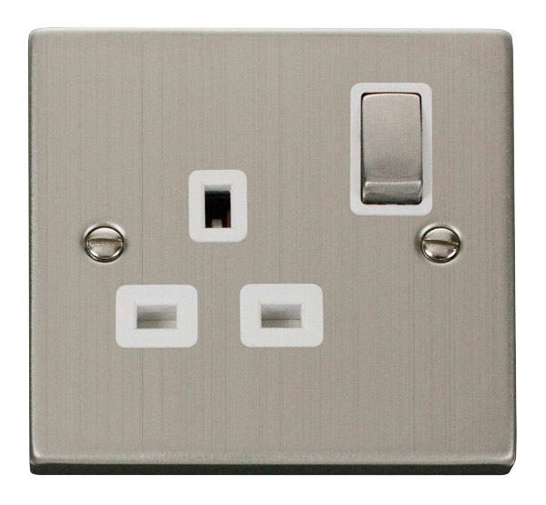Click Deco 1 Gang 13A Switch Socket White Inserts VPxx535WH