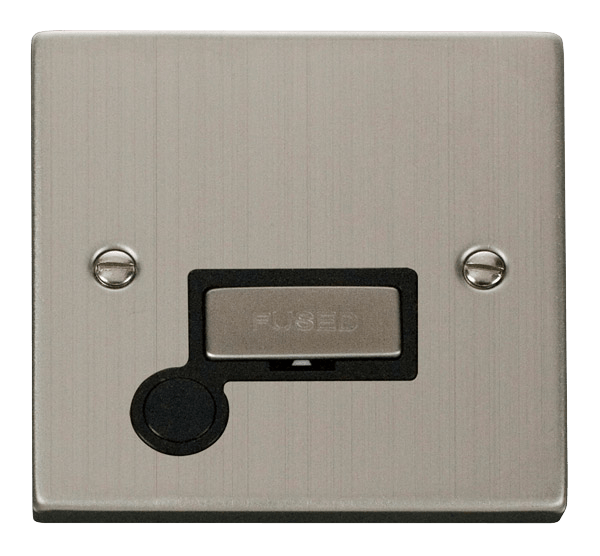 Click Deco 13A Fused Spur Connection Unit with Flex Outlet Black Inserts VPxx550BK