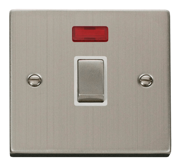 Click Deco 20A DP Switch with Neon White Inserts VPxx723WH