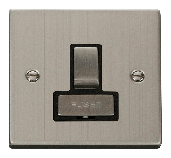 Click Deco 13A Switched Fused Spur Connection Unit Black Inserts VPxx751BK