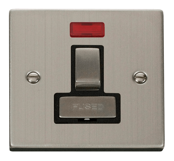 Click Deco 13A Switched Fused Spur Connection Unit with Neon Black Inserts VPxx752BK