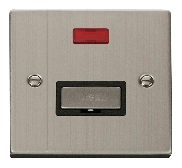 Click Deco 13A Fused Spur Connection Unit with Neon Black Inserts VPxx753BK