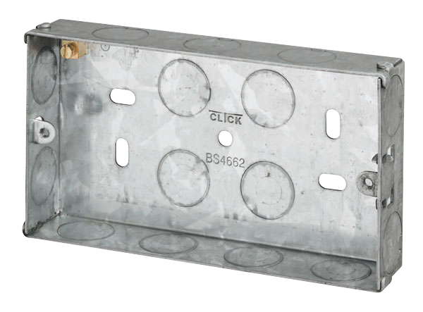 Click Essentials 2 Gang 25mm Metal Back Box WA094