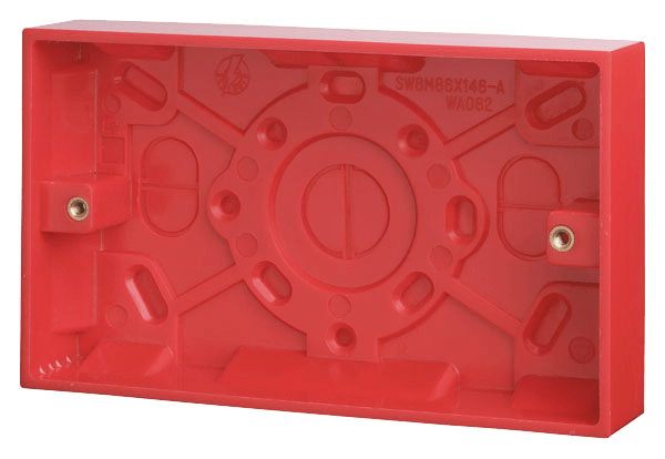Click Essentials 2 Gang 25mm Red Pattress Back Box WA185
