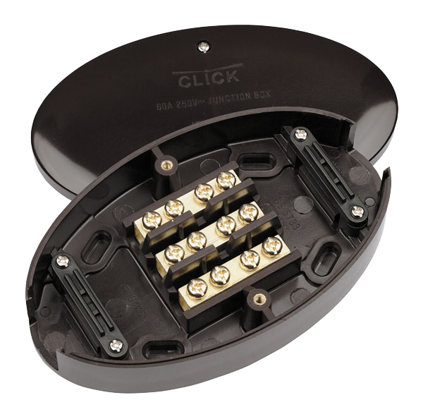 Click Essentials 60A 3 Terminal Junction Box Brown WA222