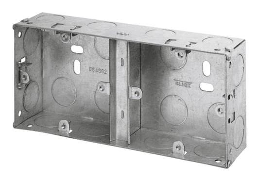 Click Essentials 1+1 Dual 35mm Metal Back Box for DECO Range WA370