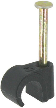 7mm Round Black G-RAFF Cable Clip 100 Box