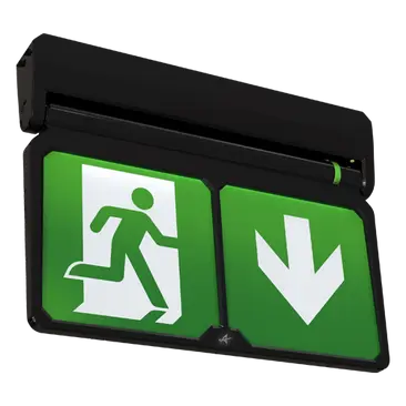 Ansell Adler Exit Sign Maintained / Non-Maintained Self Test Emergency Black AADL/3M/BLK