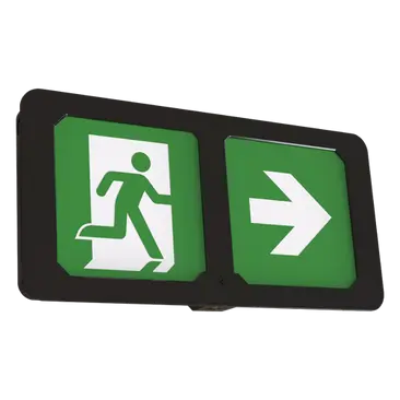 Ansell Adler IP65 Exit Box Maintained / Non Maintained LED Self Test Emergency Black AADLSE/BLK